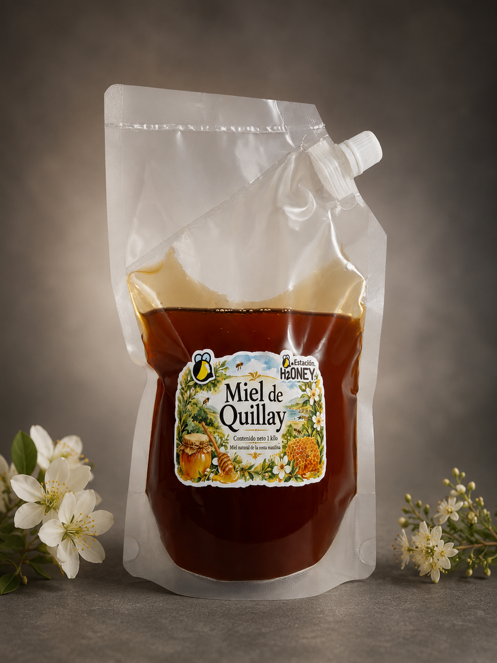 Miel Natural Quillay 1 kg. Envase Doypack