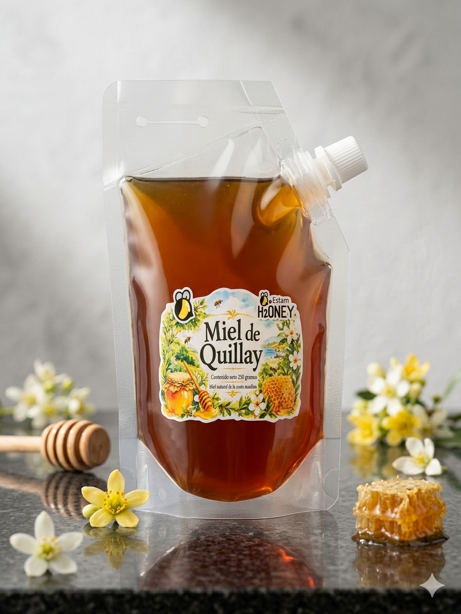 Miel natural de Quillay 250 grs. Envase Doypack